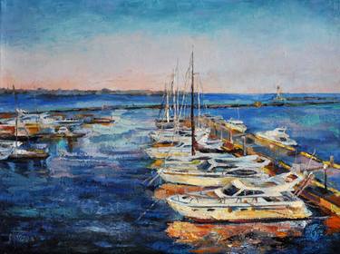 Print of Impressionism Yacht Paintings by Tetiana Korol