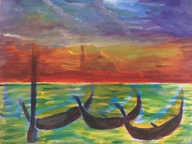 Print of Expressionism Boat Paintings by Natalie Medley