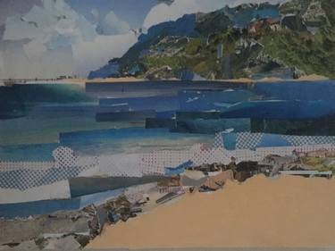 Original Modern Seascape Collage by Natalie Medley