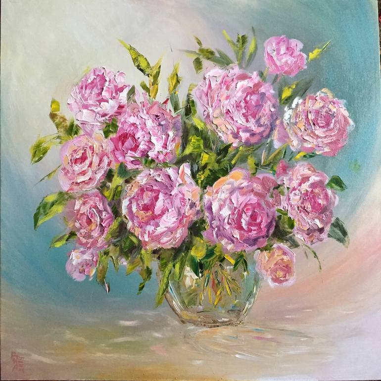 Peonies Painting by Vasilisa Nikitina | Saatchi Art