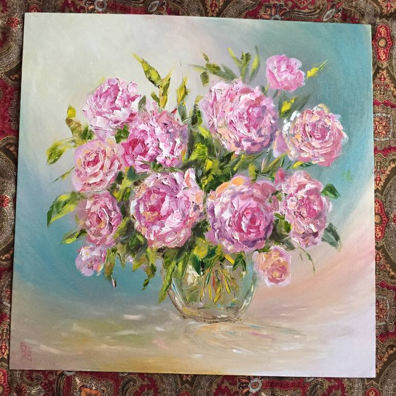 Original Impressionism Floral Painting by Vasilisa Nikitina