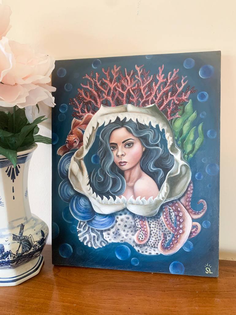 Original Surrealism Women Painting by Sarah Landreau