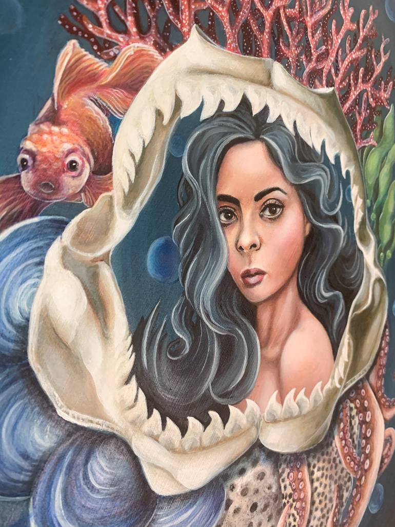 Original Surrealism Women Painting by Sarah Landreau