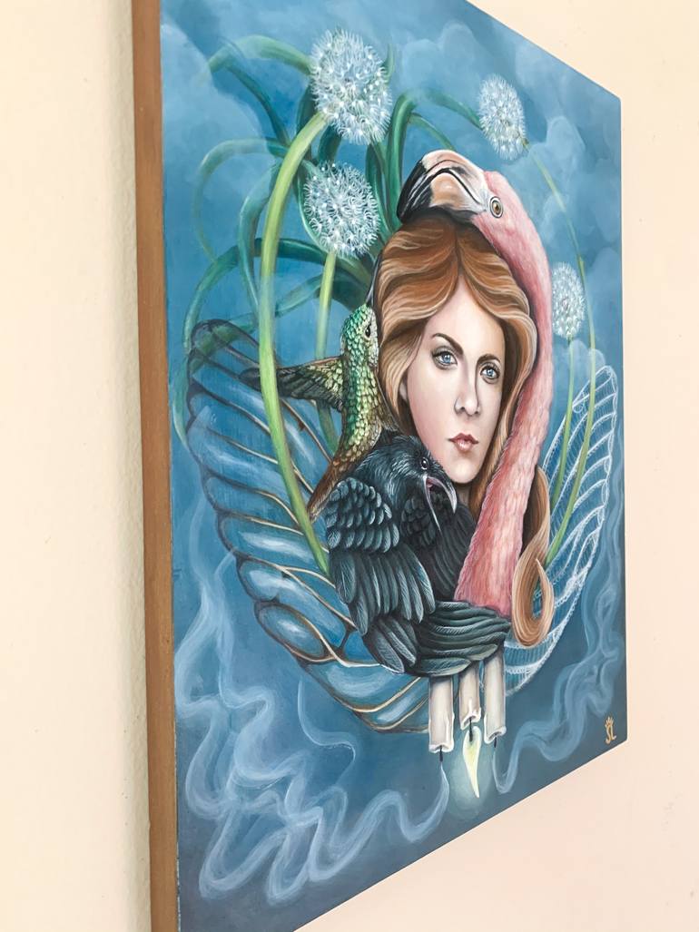 Original Surrealism Women Painting by Sarah Landreau