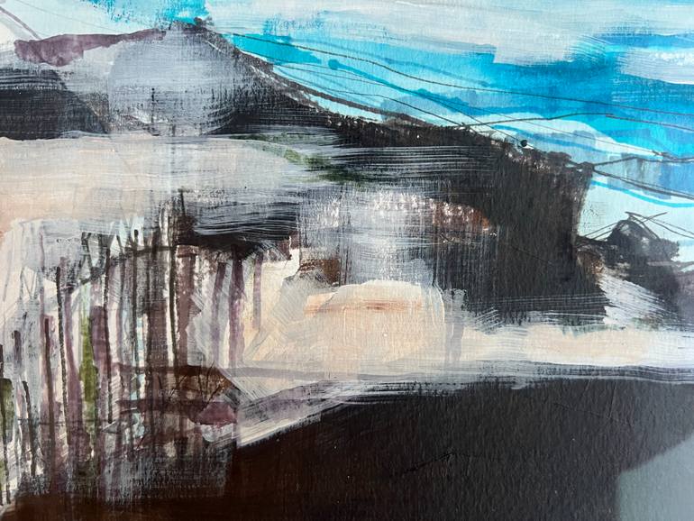 Original Minimalism Seascape Painting by Janet Massey