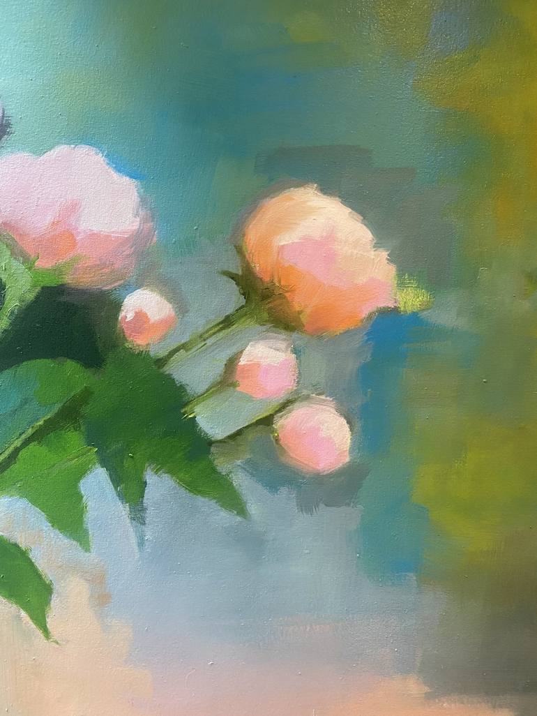 Original Expressionism Floral Painting by Janet Massey