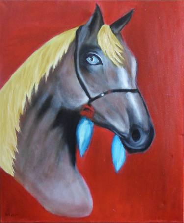 Print of Horse Paintings by Fatima Albadri