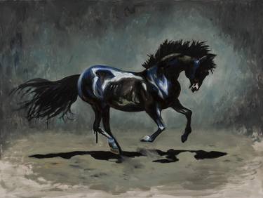 Original Fine Art Horse Painting by Seulmina Lee