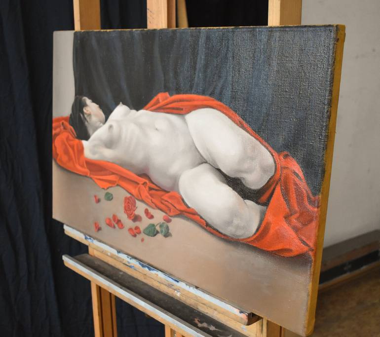 Original Erotic Painting by Roman Rembovsky