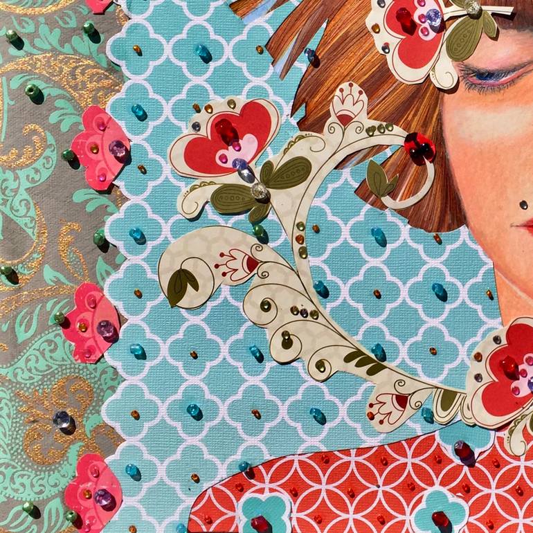 Original Abstract Expressionism Patterns Collage by Alma Lee