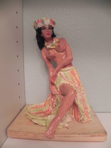 Handmade Ceramic Collective Hawaiian Dancer Pipe Holder Only One of the kind Original Piece Handmade by Gennaro Rango, Original piece. thumb