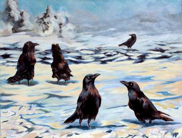 Four ravens and a crow thumb