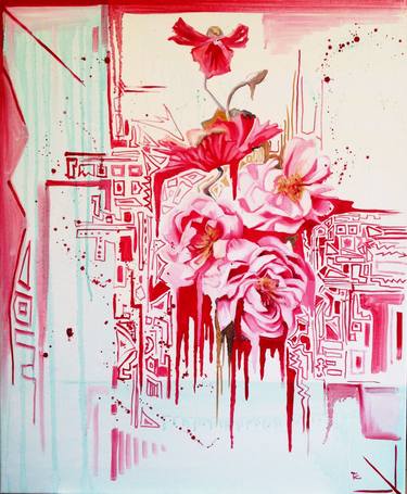 Print of Abstract Expressionism Floral Paintings by Carlo Toma'
