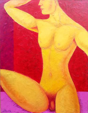 Original Figurative Nude Paintings by andrea pinori