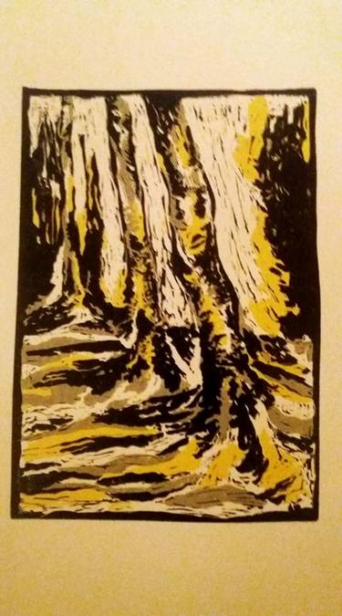 Original Expressionism Tree Printmaking by Lejla Pleho