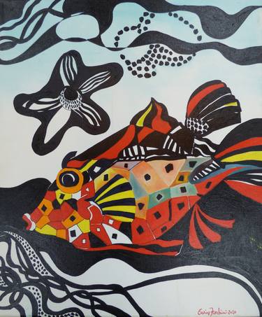 Original Figurative Fish Paintings by Enzina Fuschini