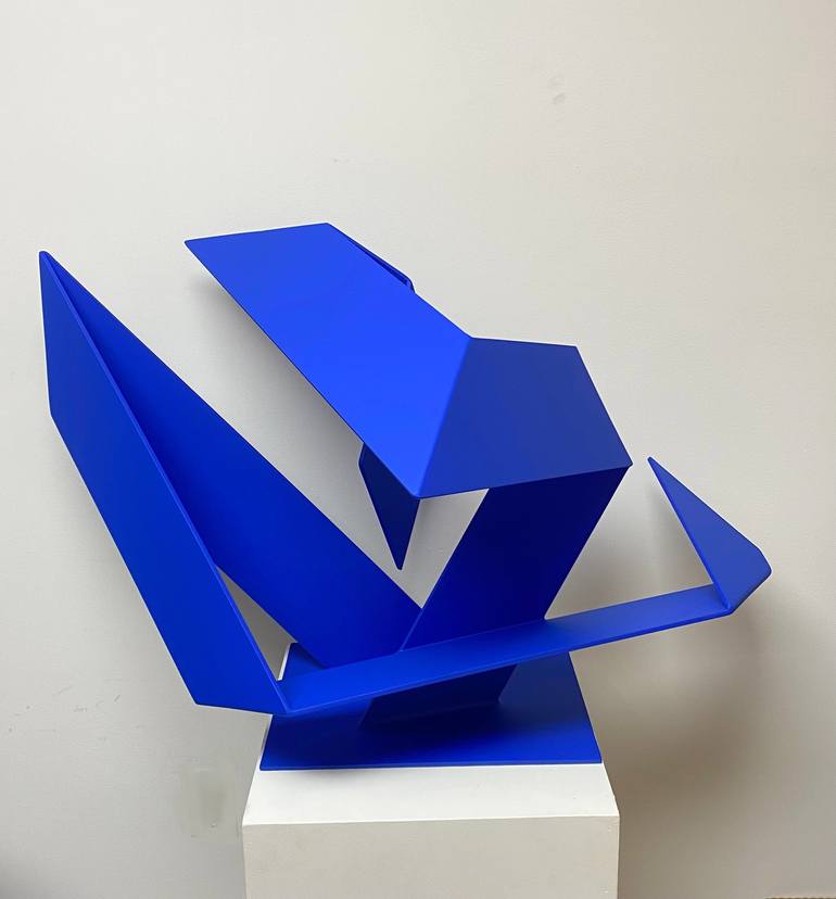 Blue Flat-Line 2253 Sculpture by Luis Kaiulani | Saatchi Art