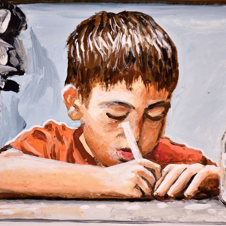 Original Impressionism Children Painting by Socrates Rizquez