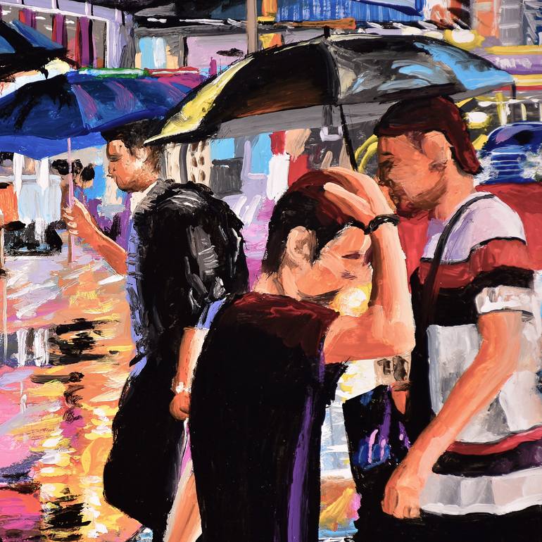 Original Impressionism Cities Painting by Socrates Rizquez