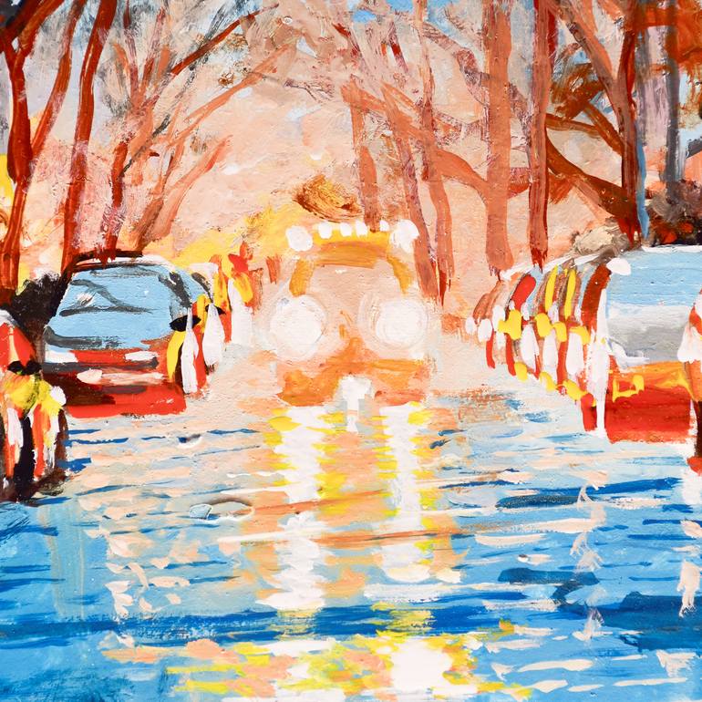 Original Impressionism Cities Painting by Socrates Rizquez