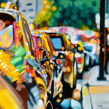 Original Figurative Cities Paintings by Socrates Rizquez