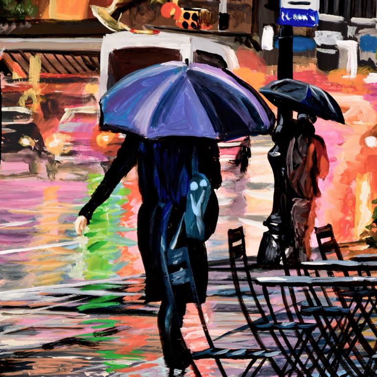 Original Impressionism Cities Painting by Socrates Rizquez