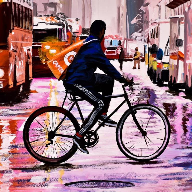 Original Impressionism Cities Painting by Socrates Rizquez