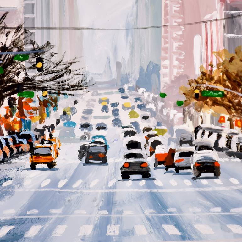 Original Impressionism Cities Painting by Socrates Rizquez