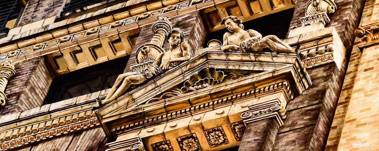 Original Architecture Painting by Socrates Rizquez | Impressionism Art on Other | New York #98