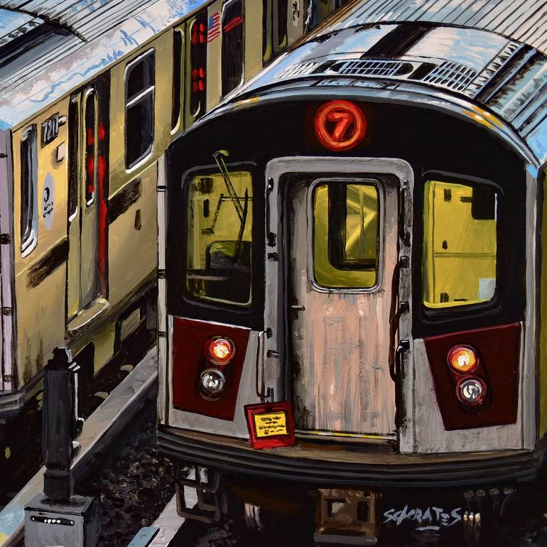 Original Train Painting by Socrates Rizquez