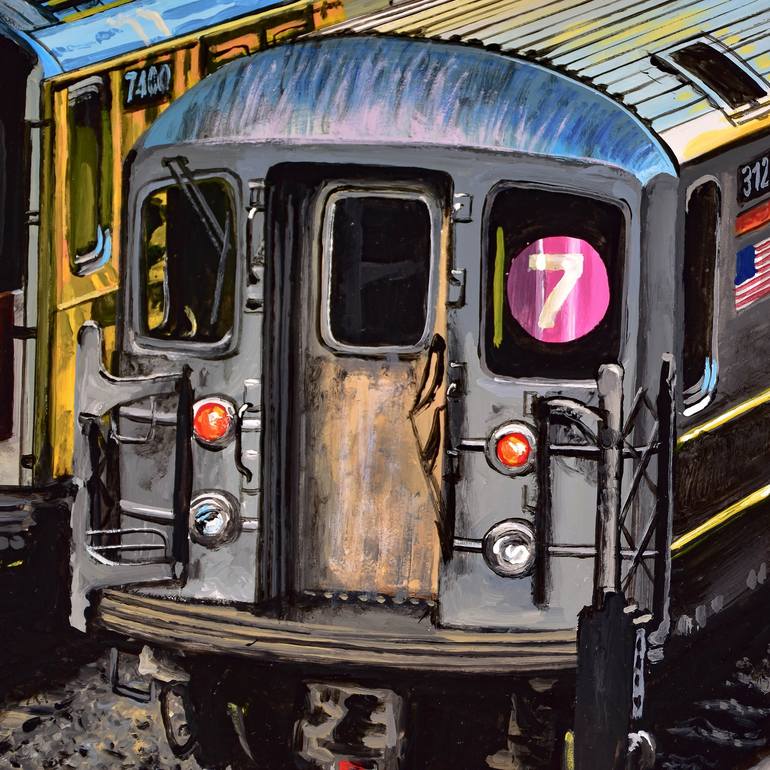 Original Hyperimpressionism Train Painting by Socrates Rizquez