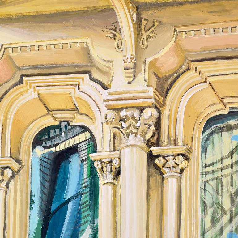 Original Figurative Architecture Painting by Socrates Rizquez