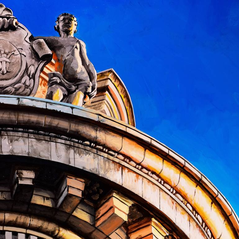 Original Figurative Architecture Painting by Socrates Rizquez
