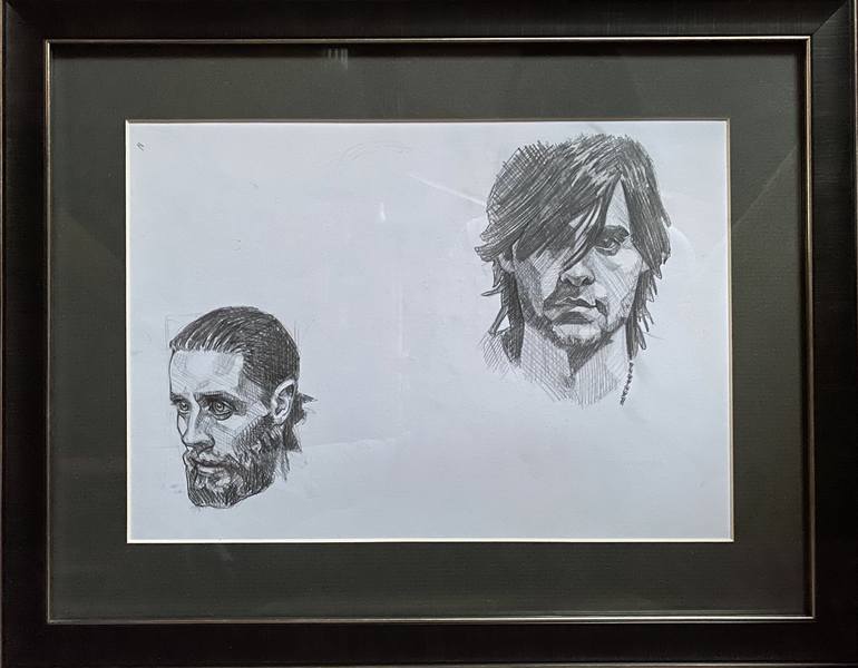 Original Figurative Men Drawing by Elena Zima