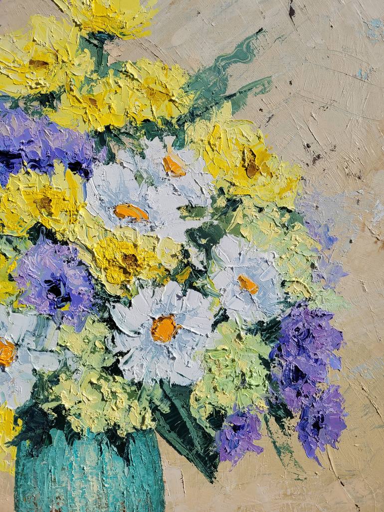 Original Abstract Floral Painting by Tigran Mamikonyan