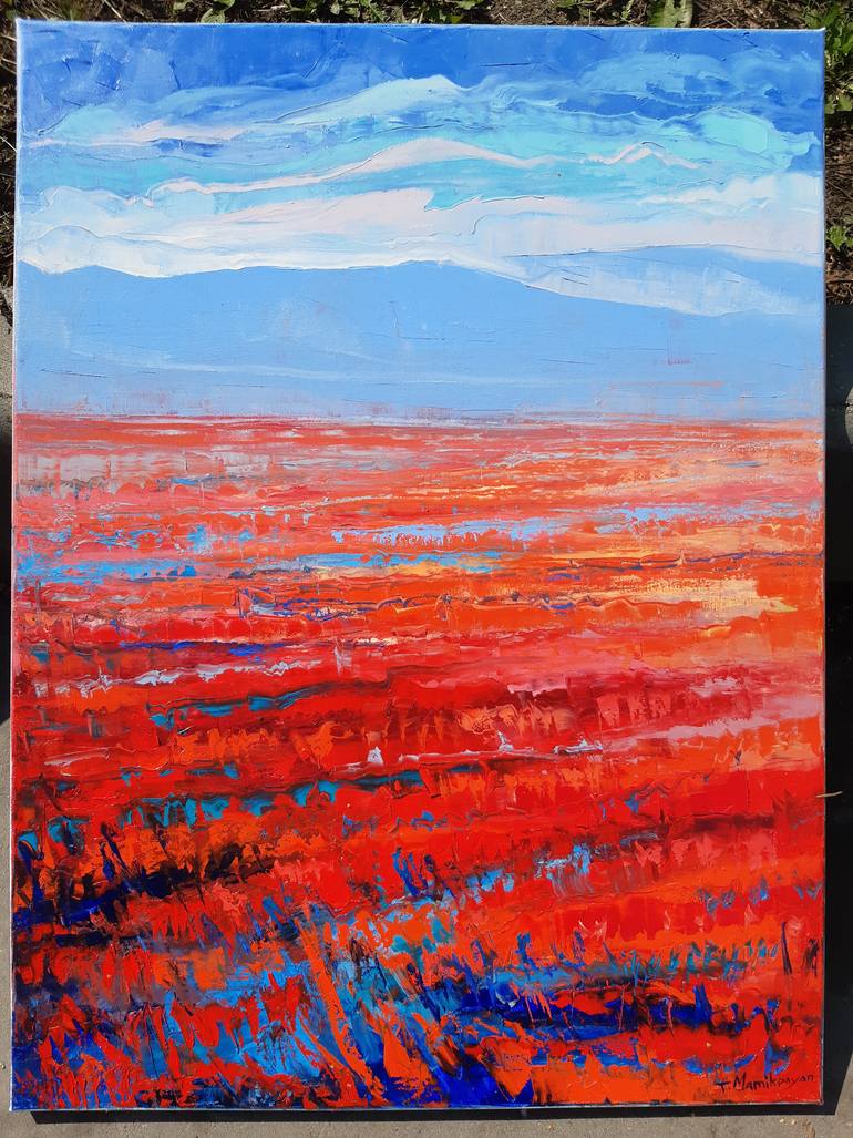 Original Abstract Landscape Painting by Tigran Mamikonyan