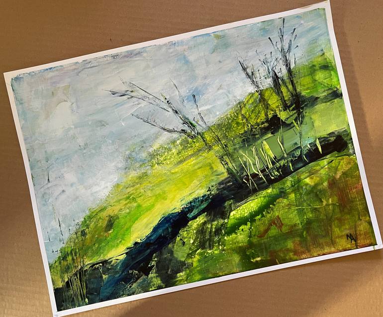 Original Abstract Landscape Painting by Natalie Aleksejeva