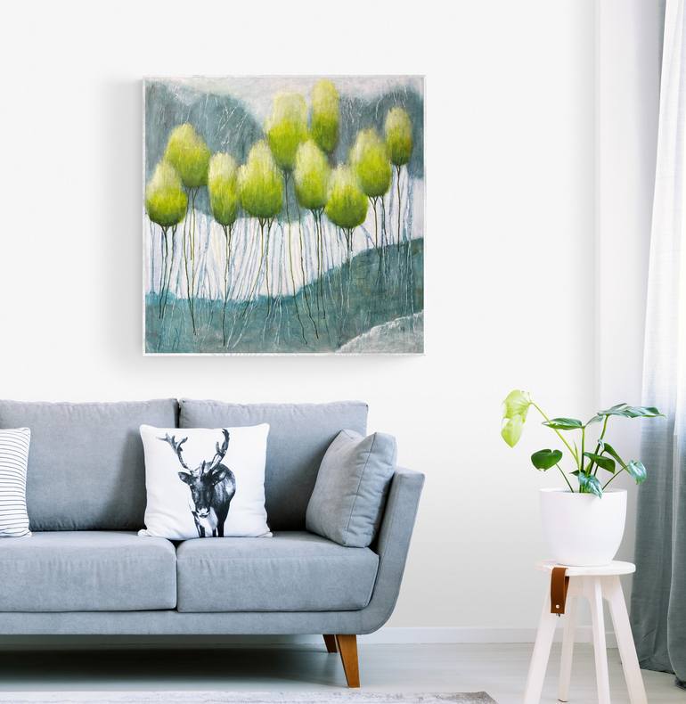 Original Abstract Tree Painting by Natalie Aleksejeva