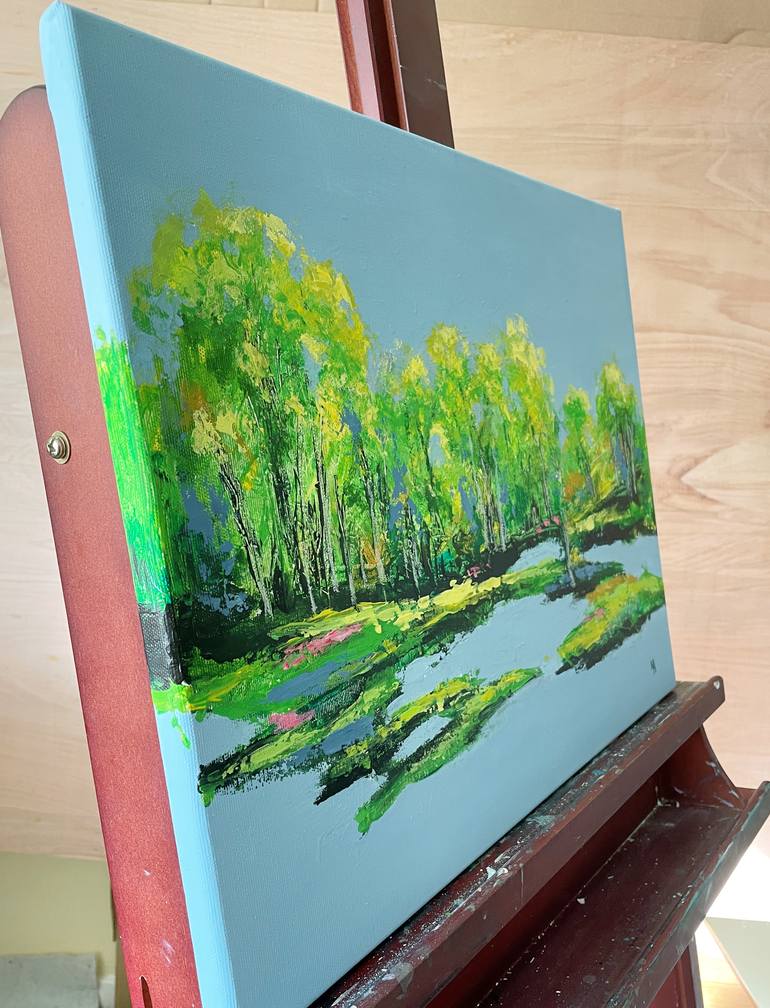 Original Abstract Landscape Painting by Natalie Aleksejeva