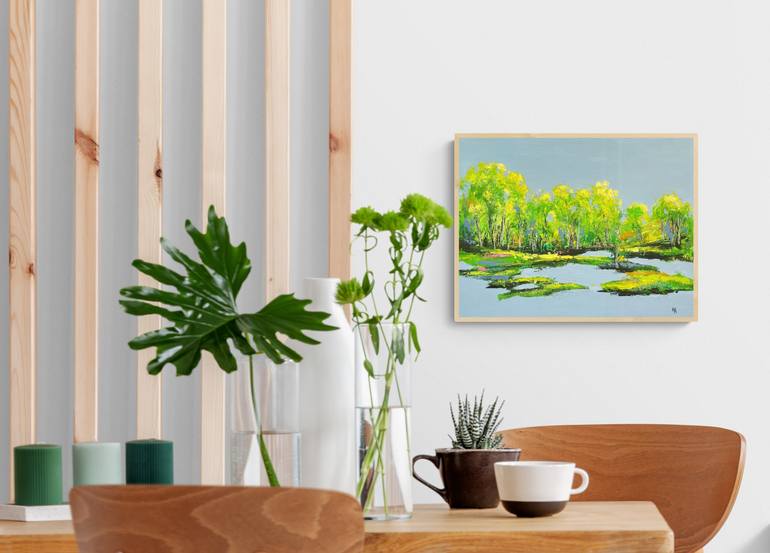 Original Abstract Landscape Painting by Natalie Aleksejeva
