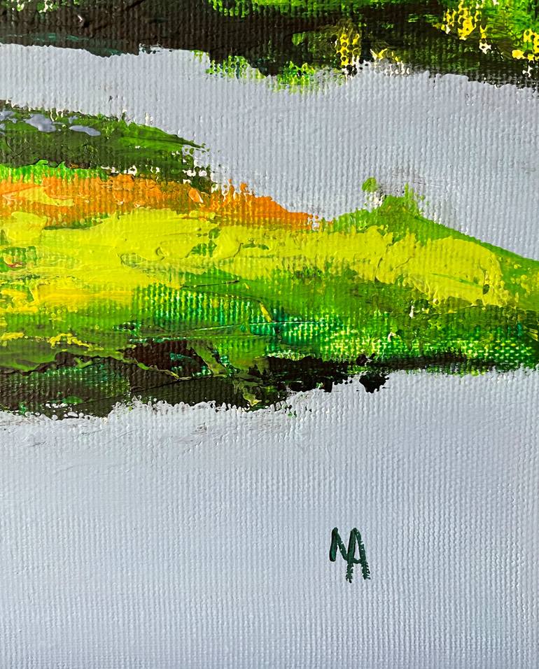 Original Abstract Landscape Painting by Natalie Aleksejeva