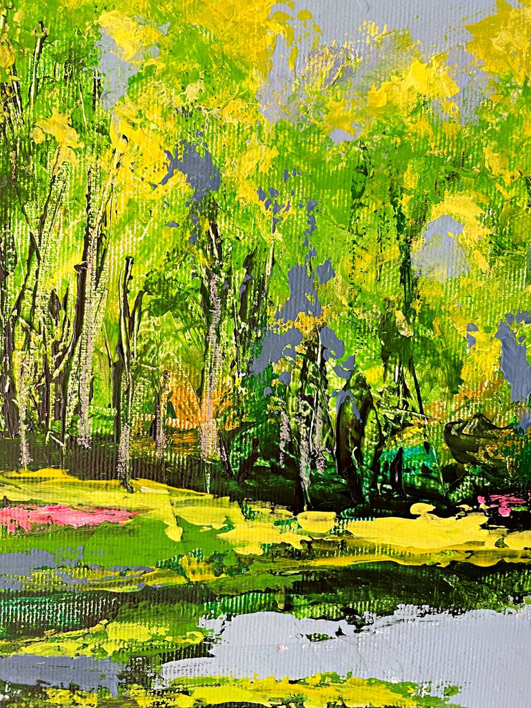 Original Abstract Landscape Painting by Natalie Aleksejeva