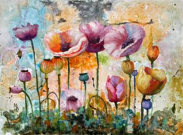 Original Abstract Floral Paintings by Natalie Aleksejeva