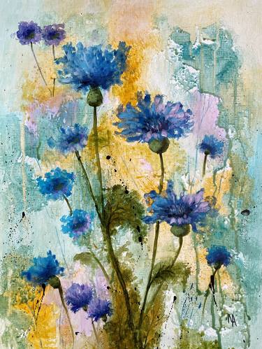 Original Abstract Floral Paintings by Natalie Aleksejeva