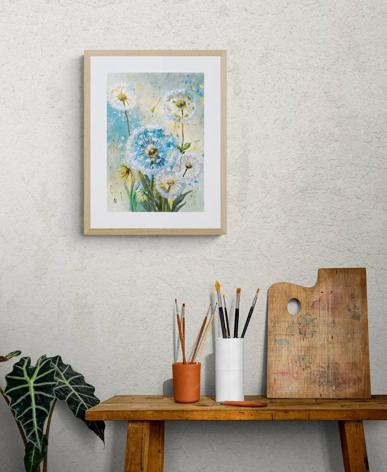 Original Abstract Floral Painting by Natalie Aleksejeva