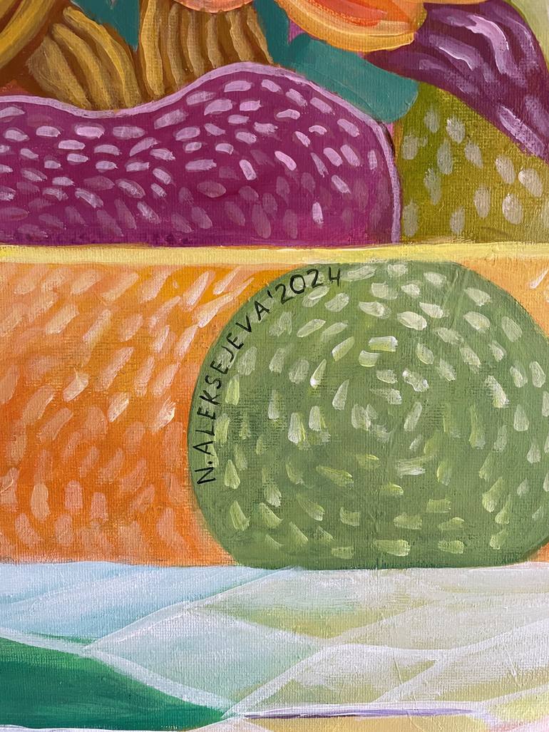 Original Abstract Still Life Painting by Natalie Aleksejeva