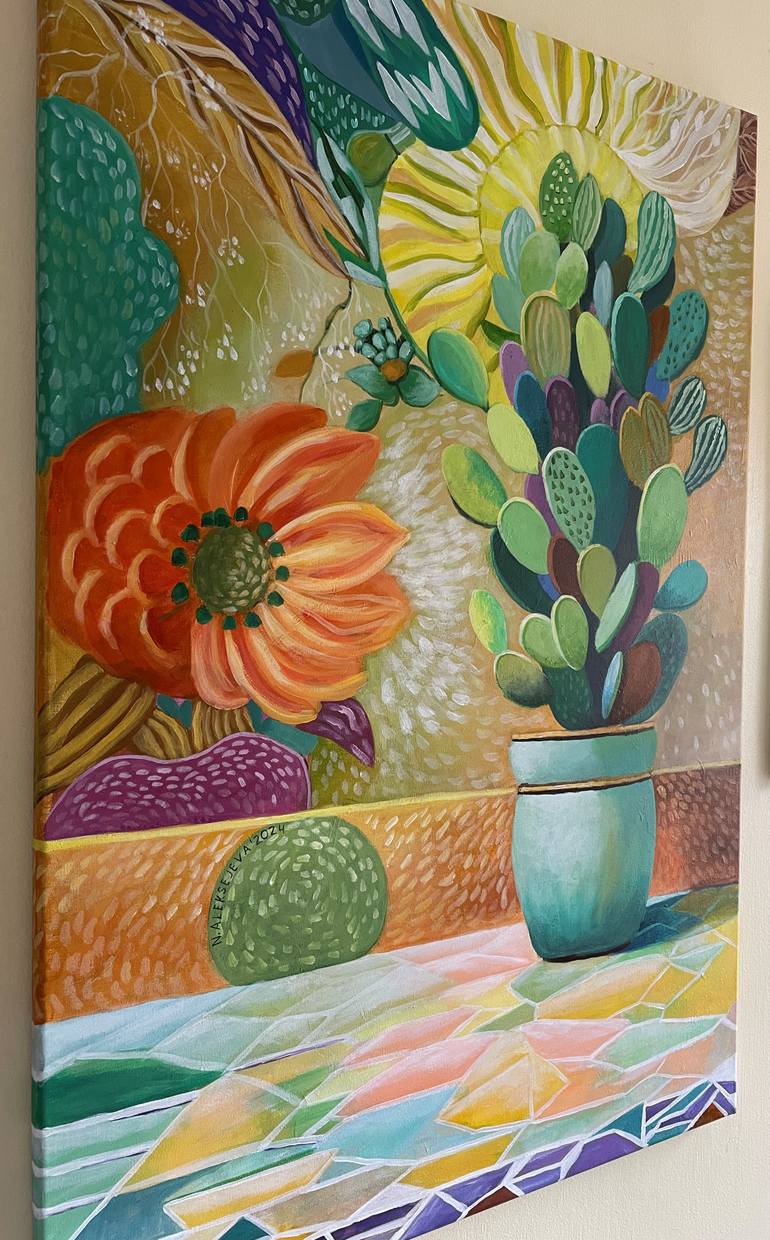 Original Abstract Still Life Painting by Natalie Aleksejeva