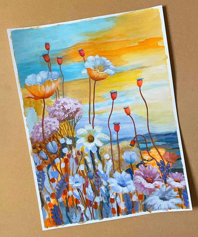 Original Abstract Landscape Painting by Natalie Aleksejeva