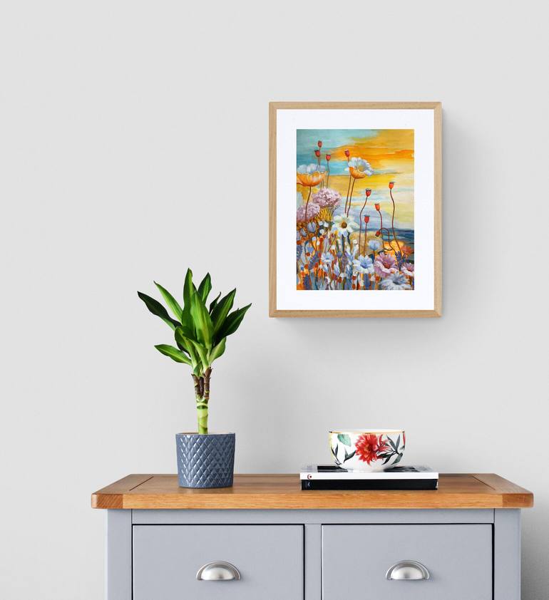Original Abstract Landscape Painting by Natalie Aleksejeva