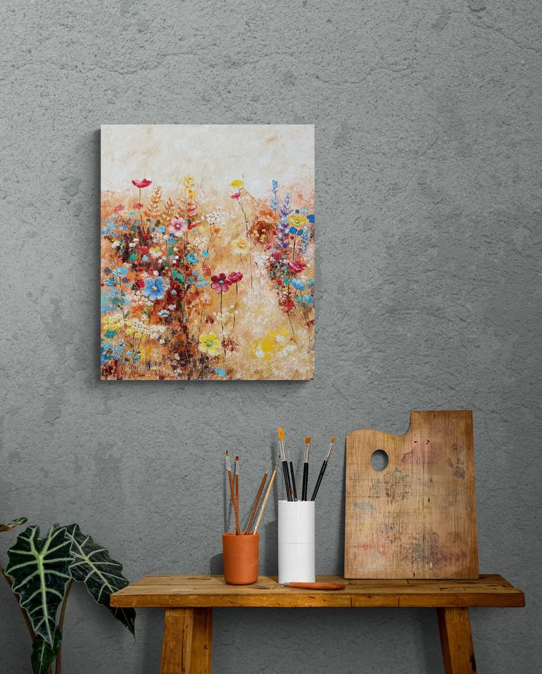 Original Abstract Landscape Painting by Natalie Aleksejeva